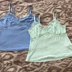 BUNDLED INC International Concepts Lace Trim Camisols